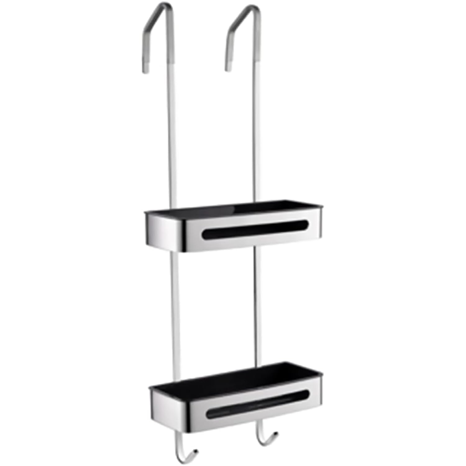 Stainless Steel Over The Door Shower Caddy - Rustproof Waterproof No Drilling Needed with Hooks for Convenient Storage