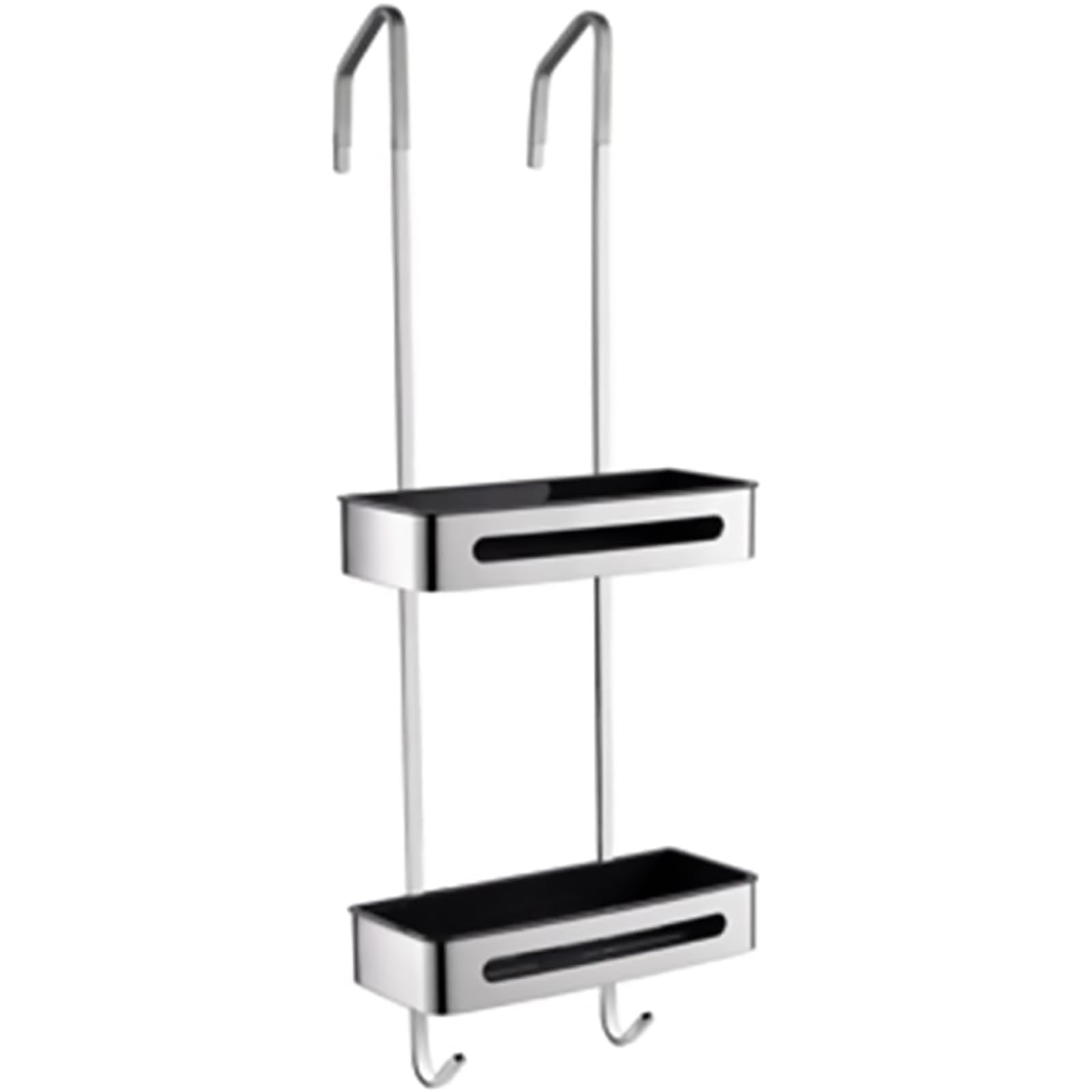 Stainless Steel Over The Door Shower Caddy - Rustproof Waterproof No Drilling Needed with Hooks for Convenient Storage