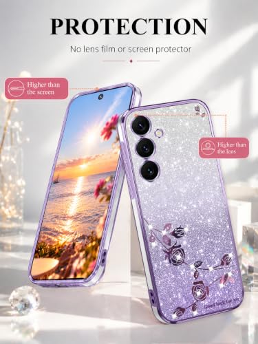 Coque silicone Samsung S25 paillettes rose antichoc transparente