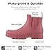 planone Women’s Fashion Waterproof Short Chelsea Rain Boots Non-Slip Matte Rubber Ankle Boots Lightweight Outdoor Garden Shoes Work Booties for Ladies with Removable Comfort Insole
