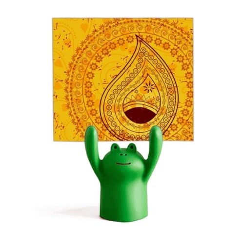 Support mémo grenouille en tissu jaune et imprimé pour décoration de bureau ludique