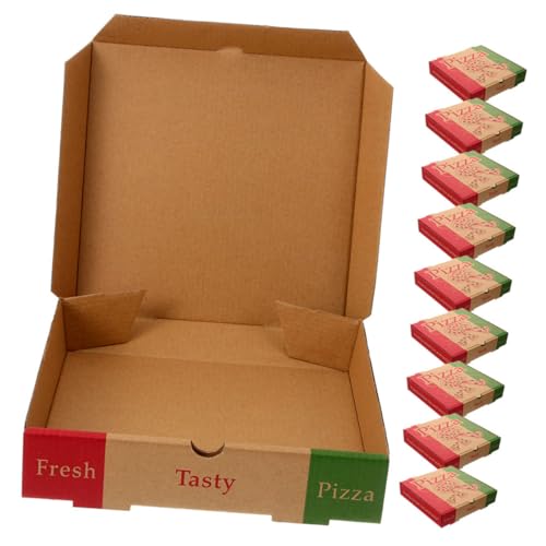 CIYODO 10pcs Pizza Box Paper Storage Containers 8in Takeout Pizza Packing Box Multi-function Portable Bakery Party Practical