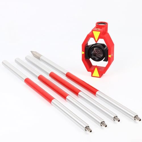 Spiegel aus Aluminiumlegierung für Gesamtstationsmessung, 4-teiliges Messstab-Set mit 17,5 mm Konstante, -30/0/+17,5 mm Kalibrierung, kompatibel (-30 mm) Spiegel aus Aluminiumlegierung für Gesamtstationsmessung, 4-teiliges Messstab-Set mit 17,5 mm Konstante, -30/0/+17,5 mm Kalibrierung, kompatibel (-30 mm)