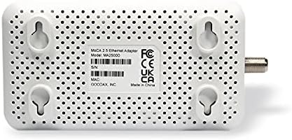 goCoax MoCA 2.5 Adapter with 2.5GbE Ethernet Port. MoCA 2.5. 1x 2.5GbE Port. Provide 2.5Gbps Bandwidth with existing coaxial Cables. White(Single, MA2500D)