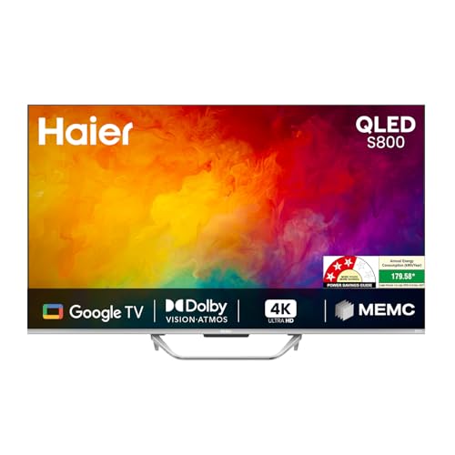 Haier 139 cm (55) S800 Series 4K Ultra HD Smart QLED Google TV 55S800QT-P (Grey)