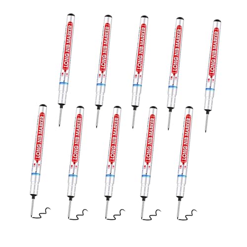 YLYDMY 10 Stück Tieflochmarker,Bohrlochmarker,Langlochmarker,Markierungsstift,Lochmarkierer (Schwarz)
