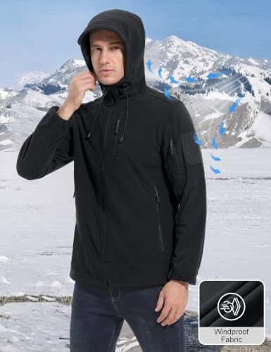 Image of CRYSULLY Men's Tactical Hoodies Jacket Warm Winter Fleece Jacket