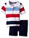 Tommy Hilfiger Baby Boys' Striped Pique Polo Shirt and Twill Shorts, Multi, 12 Months