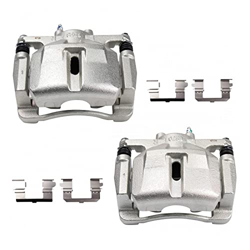 Image of TRQ Front Driver and Passenger Side Brake Caliper Set Caliper Brackets Hardware Compatible with 2013-2020 Mazda CX-5 2022 CX-5 2.5 S 2022 CX-5 2.5 S Carbon Edition