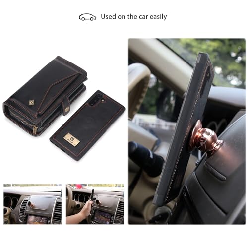 Coque Samsung S22 antichoc portefeuille cuir noir aimanté robuste - 4