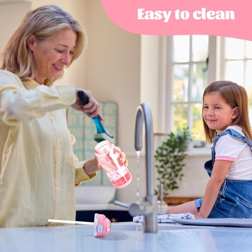 2 Stück Trinkflasche Kinder, 600ml Kindertrinkflasche Mit Trinkhalm, Sportwasserflasche zum Kindergarten Schule, Auslaufsicher Kinder-Wasserflaschen für Mädchen und Jungen(Einhorn&Prinzessin)