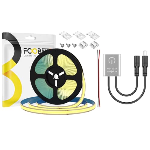Tira LED COB 5m IP65 Blanco cálido 480LED/m con control miniatura 1