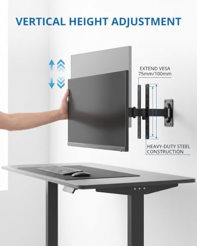 Image of IFCASE Steel VESA Extension Brackets for Monitor Ceiling /Wall Mounts, Adjustable Heavy Duty 100mm 75mm VESA Extender Arms Plate Bracket (Black)