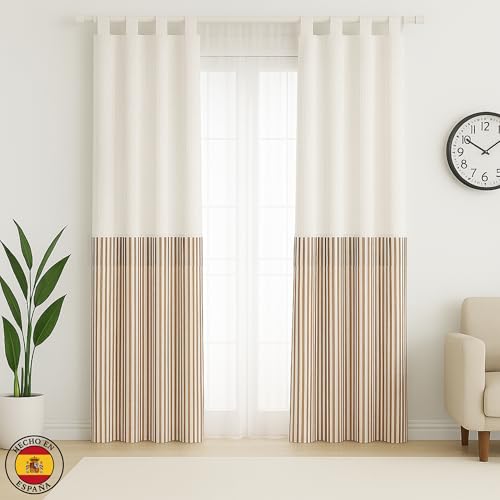 Siflomaty Cortinas Opacas Salón y Dormitorio 150x260 cm (1 Pieza) | Bloqueo 70% de luz | Algodón Premium De Alto Gramaje | Reduce Luz y Aporta Privacidad | Diseño Exclusivo Hecho en España