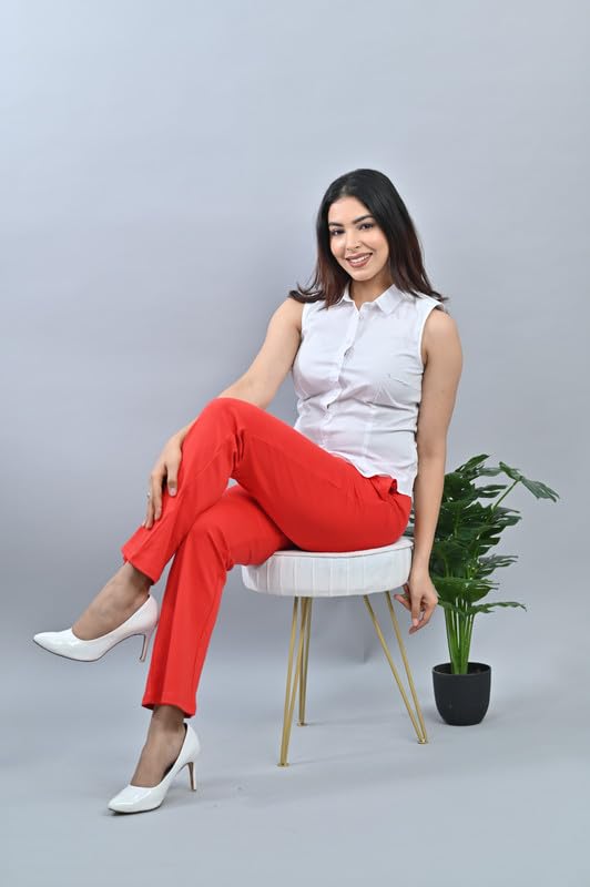 Image of Mlada Bootcut Flare Pants for Women Stretch Cotton Knit Boot Cut Mid Waist Flared Trouser Elastic Waist Band Utility Pockets for Formal Office Work Wear,Travel-Regular /Plus Size