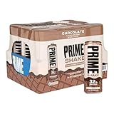 PRIME Shakes, Chocolate, 32g Protein Shake for Muscle Support & Recovery, Ultra-Filtered Milk, Lactose Free, Low Sugar, Low Calorie, Ready to Drink, 11 fl oz, 12 Pack