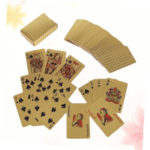 FRCOLOR wasserdichte Goldfolie Spielkarten Poker Karten mit Kreativen Mustern Langlebig Robust für Heim Bar Büro Unterhaltungsspiel Kartenspiel Geschenk – Bild 7