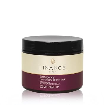 LINANGE Emergency Reconstruction Mask for Very Damaged Hair - Nourishing Hair Treatment, 500ml / 16.9 oz.