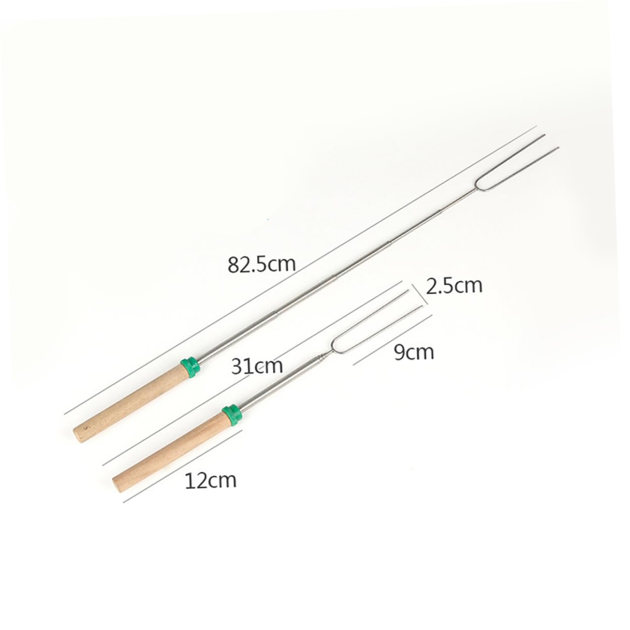 Mikikit 3pcs Stainless Steel Barbecue Fork Sausage Forks Stainless Steel Random Color