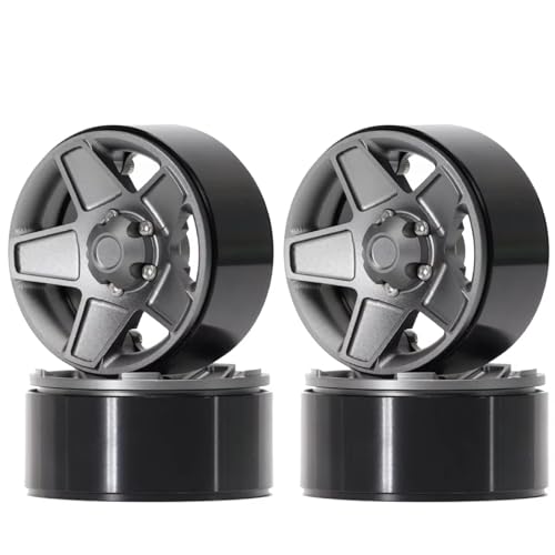 RC�����p�[�c For Traxxas For TRX4 For Axial For SCX10 For Tamiya For Defender D90 D110 1/10 4Pc �N���[���[�r�[�h���b�N 5 �X�|�[�N�z�C�[�� RC �n�u������(Gray)