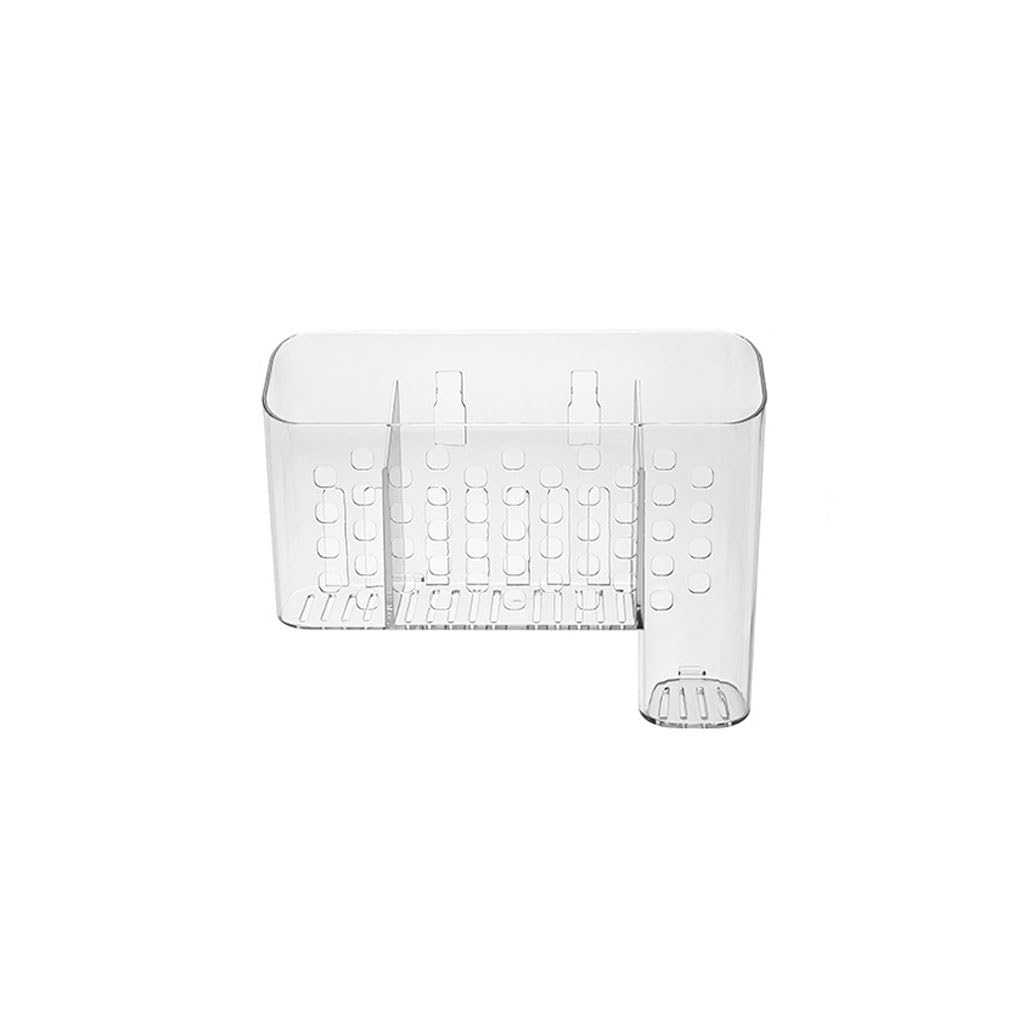 Portaspazzolini Portaspazzolino da bagno a parete in plastica trasparente portadentifricio con scatola di scarico Porta Spazzolino da Denti(L23cm)