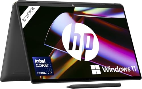 HP Spectre x360 2-in-1 Laptop, 16 WQXGA IPS Touchscreen, Intel Core Ultra 7 155H, Intel Evo, 16 GB DDR5 RAM, 1 TB SSD, Intel Arc Graphics, Windows 11, QWERTZ, Schwarz Sports Sleeve Laptophülle