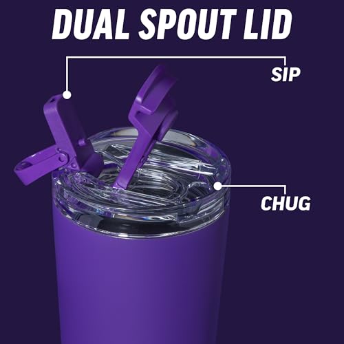 Image of Rico Industries NBA Basketball Phoenix Suns Purple 24oz Stainless Steel Tumbler with Lid and Dual Functioning Lid