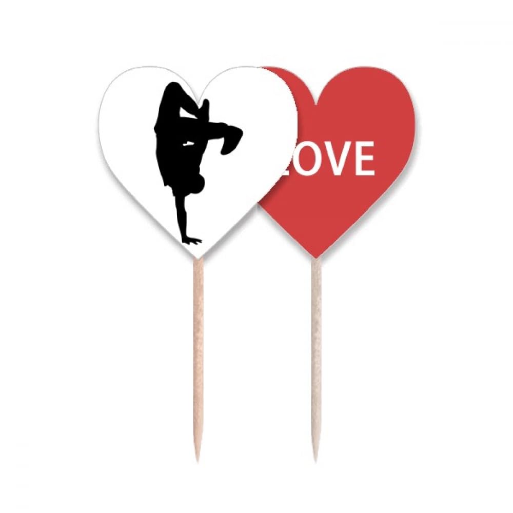 Cupcake Pick Breaking Dancer cure-dents drapeau love heart lable pour décoration pâtisserie