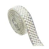 Cinta autoadhesiva con pedrería de cristal, Cinta autoadhesiva de perlas y diamantes imitación multicolor 5 yardas for manualidades(Color 2-2cm)