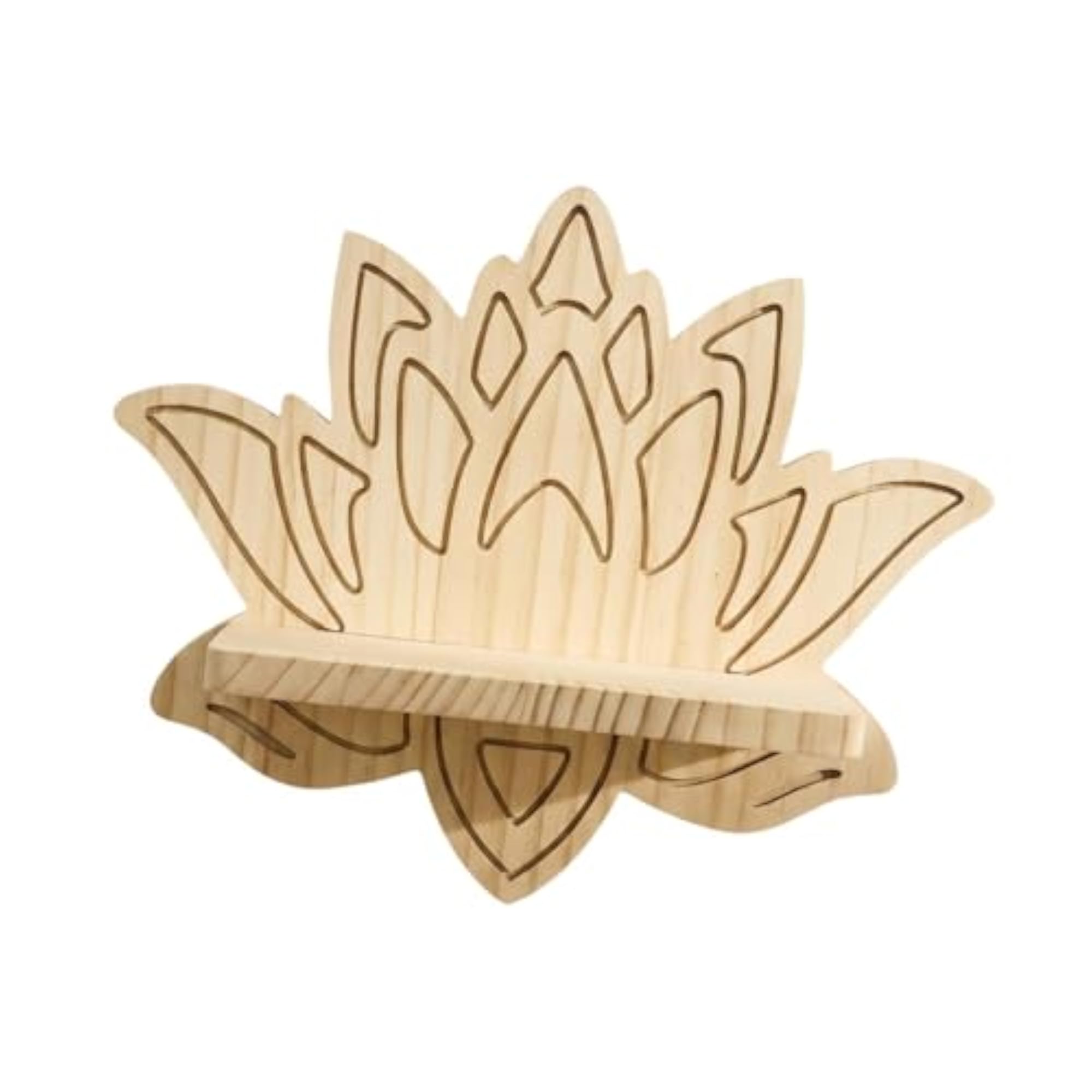 Lotus Shaped Wall Shelf Rustic Home Decor for Nursery