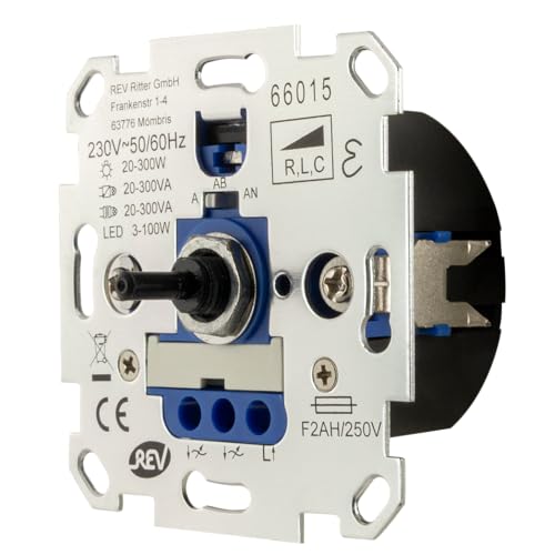 REV REV TECHNIK, Dimmer Universal Einsatz - Helligkeitsregler, silber