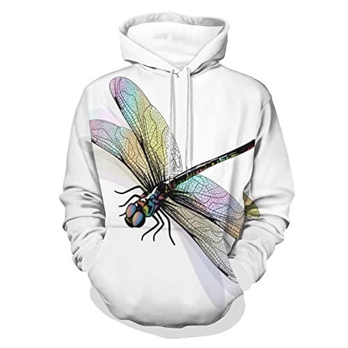 Sweats à capuche manche longue unisexe motif libellule sweat pour homme femme taille S