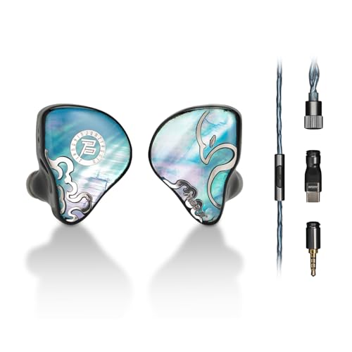 Image of HiFiGo Juzear Defiant Gamefidelity Edition Gaming IEMs, 1DD+3BA Hybrid Driver Wired Earbuds, Noise Isolating in‑Ear Monitors with HD Mic, Swappable 3.5mm /USB‑C for PC /PS5 /Switch /Mobile (Blue)