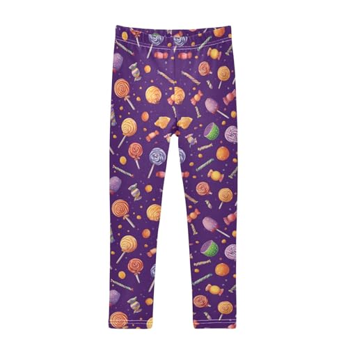 Girls Leggings Candy Purple Halloween Kids Length Leggings Pants Toddler Athletic Soft Tights Trousers 4T