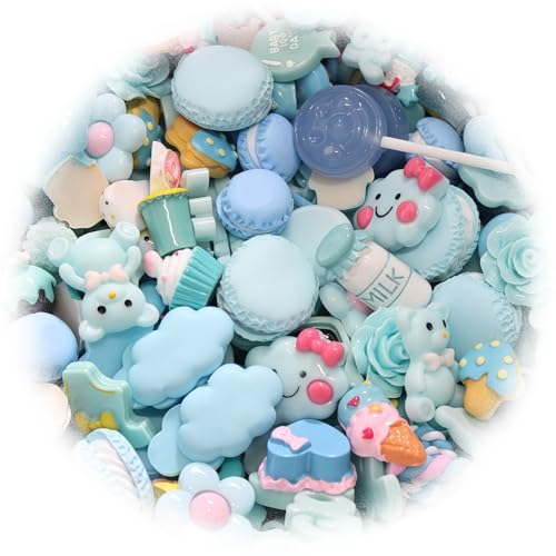 Image of Ulalaza 50pcs Slime Charms Mixed Set Resin Flatback Making Supplies For DIY Craft Making And Ornament Scrapbooking Beads Assorted Candy Fruit Cake Ornament