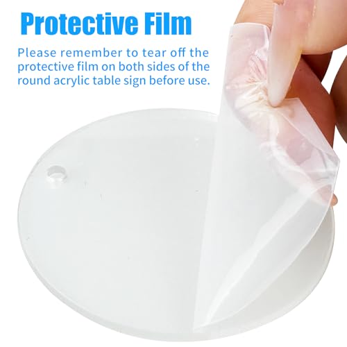 40 Pcs 2 Inch Round Acrylic Blanks Clear Discs with 40 Colorful Chains - Image 3