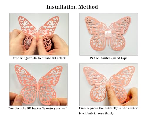 Meikeer Decoración de Mariposa 3D 48 Piezas miniatura 6