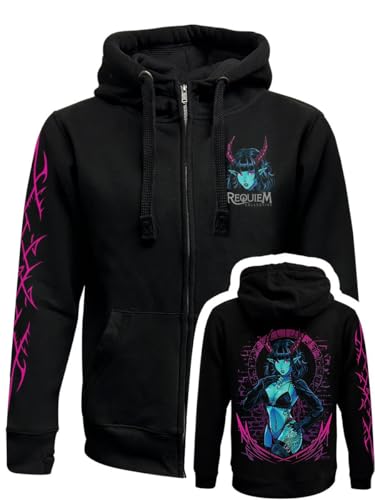 Sweat à capuche zippé Requiem Collective Jolie noir, idéal pour vos sorties urbaines de mi-saison