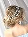 Produktbild Edary Braut Hochzeit Haar Reben Gold Kristall Braut Stirnband Braut Perle Haarteil Blatt Hochzeit Haarschmuck für Frauen und Mädchen