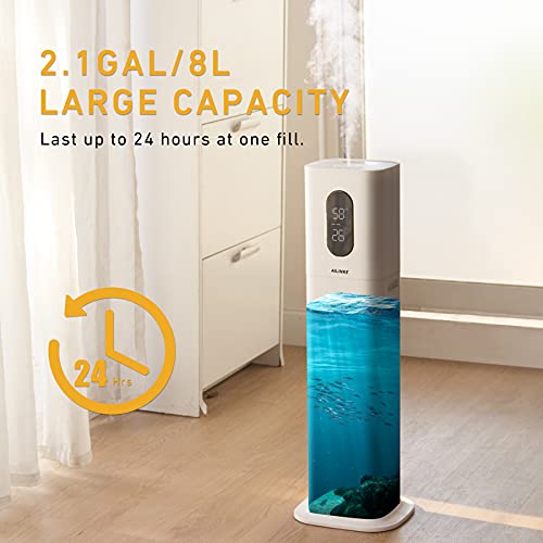 Humidifiers For Bedroom Large Room, Ailinke 8L Large Ultrasonic Top Fill Humidifier With 3 Speed Humidistat For Baby Kids Adults Home Yoga Sleep #TOP3