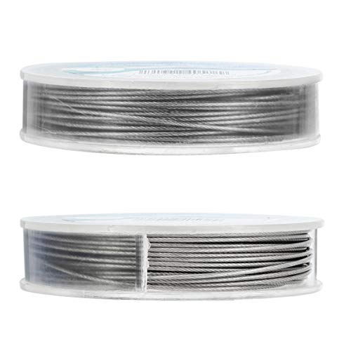 Miniatura 4 de Benecreat 10m 1mm Alambre De Acero Inoxidable Gris Cable Metálico Trenzado Por 7 Hilos Accesorios De Manualidad Para Diseño De Bisutería