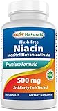 Best Naturals Flush-Free Niacin Inositol Hexanicotinate 500 mg 180 Capsules