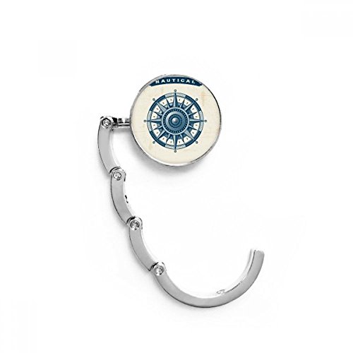 Gancho plegable para bolso con estampado de brújula oceánica, un accesorio de alta calidad