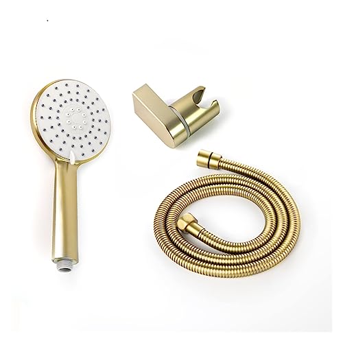 Ensemble de douche rond or brossé avec 3 poignées de débit ABS - 2