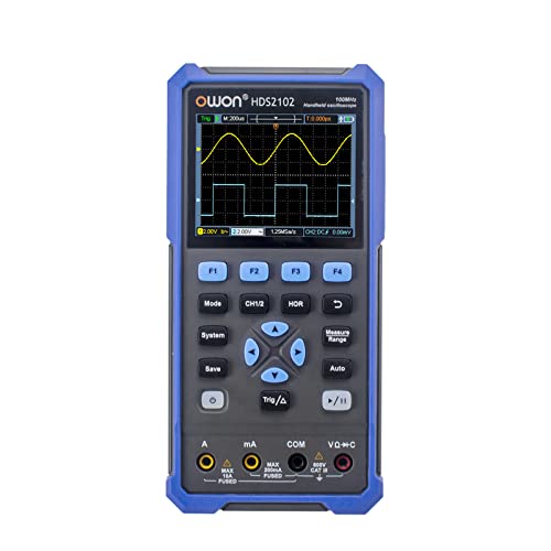 Image of OWON HDS2102 2CH Handheld Oscilloscope 100MHz Bandwidth 20000 Counts Multiumeter OSC + DMM