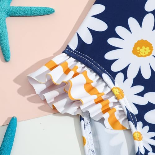 Toddler Baby Girls One Piece Swimsuits Ruffle Strap Beach Swimwear Floral Printed Bathing Suit Cute Swimming Suit3