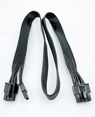 Certusfun Pcie Cable For Corsair, 65Cm Male To Male 8 Pin To 6+2 Pin Gpu Power Cable For Thermaltake, Aresgame Modular Power Supply (25'') (Black 18Awg) #TOP7