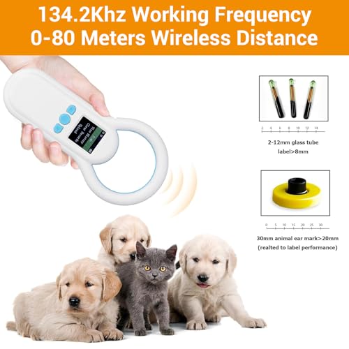 Scanner de Microchips para Animais de Estimação, Scanner de Leitor de Micro Chip RFID RFID RFID, 134