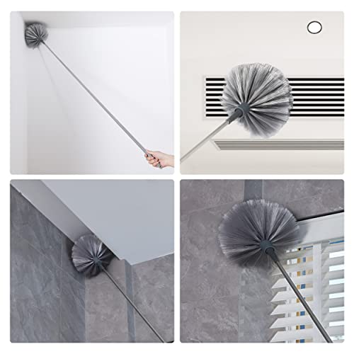 Boomjoy Microfiber Feather Duster And Cobweb Duster, Bendable Duster With 100 Inches Extension Pole, Washable Dusters For Ceiling Fan, High Ceiling, Blinds, Cobweb, Furniture, Cars #TOP5