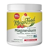 Megafood Relax + Calm Magnesium Powder - Highly Absorbable Magnesium Glycinate, Magnesium Citrate & Magnesium Malate - Without 9 Food Allergens - Raspberry Lemonade Flavor - 7.05 Oz (50 Servings)